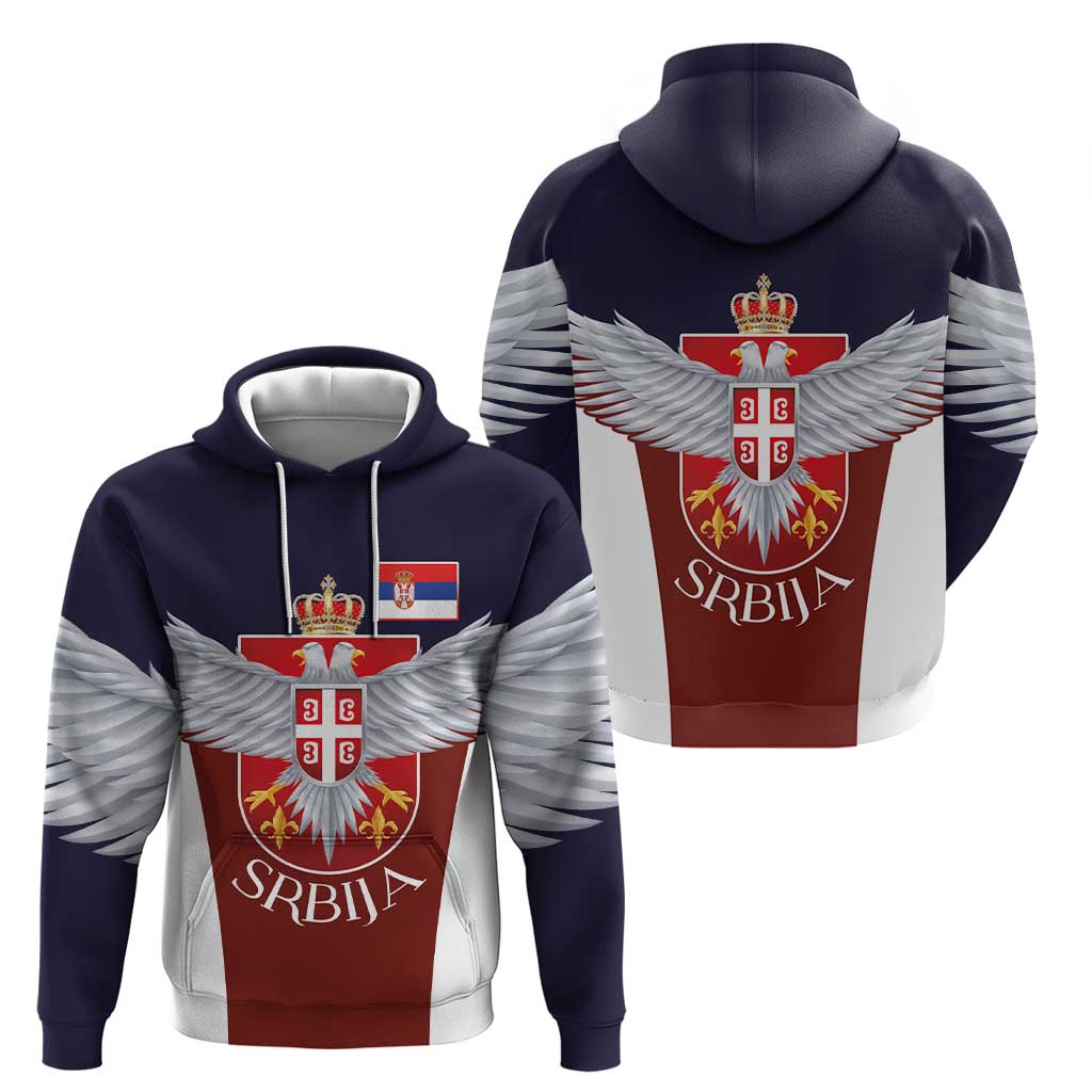 Serbia Hoodie Double Headed Eage Emblem Sporty LT03