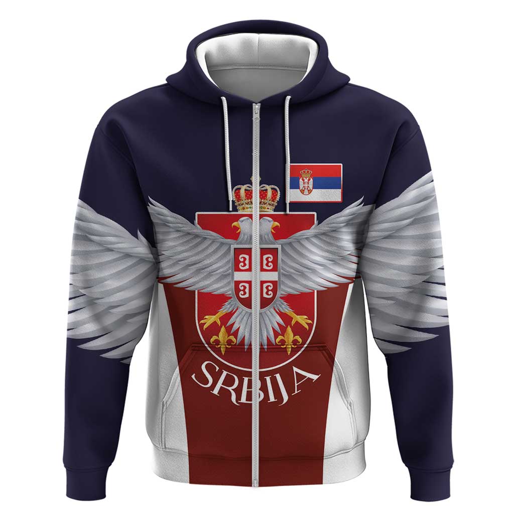 Serbia Hoodie Double Headed Eage Emblem Sporty LT03