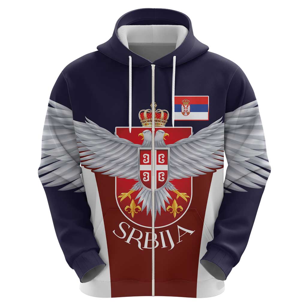 Serbia Hoodie Double Headed Eage Emblem Sporty LT03