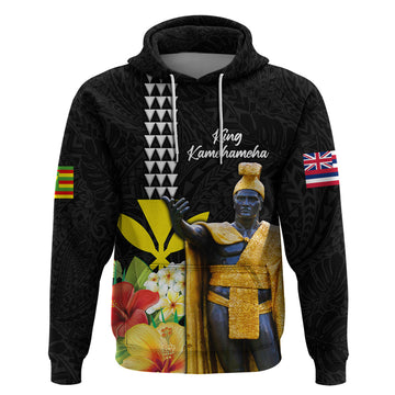 Hawaii King Kamehameha Day Hoodie Kanaka Maoli Hibiscus Flower and Kakau Pattern LT03