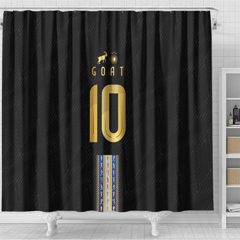 Argentina Football Shower Curtain GOAT-Pride of La Albiceleste LT03