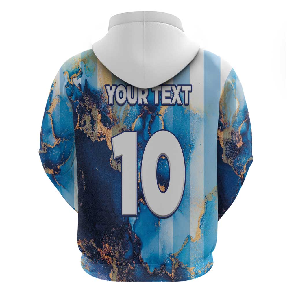 Custom Argentina Football Hoodie La Albiceleste Marble Sky Version LT03