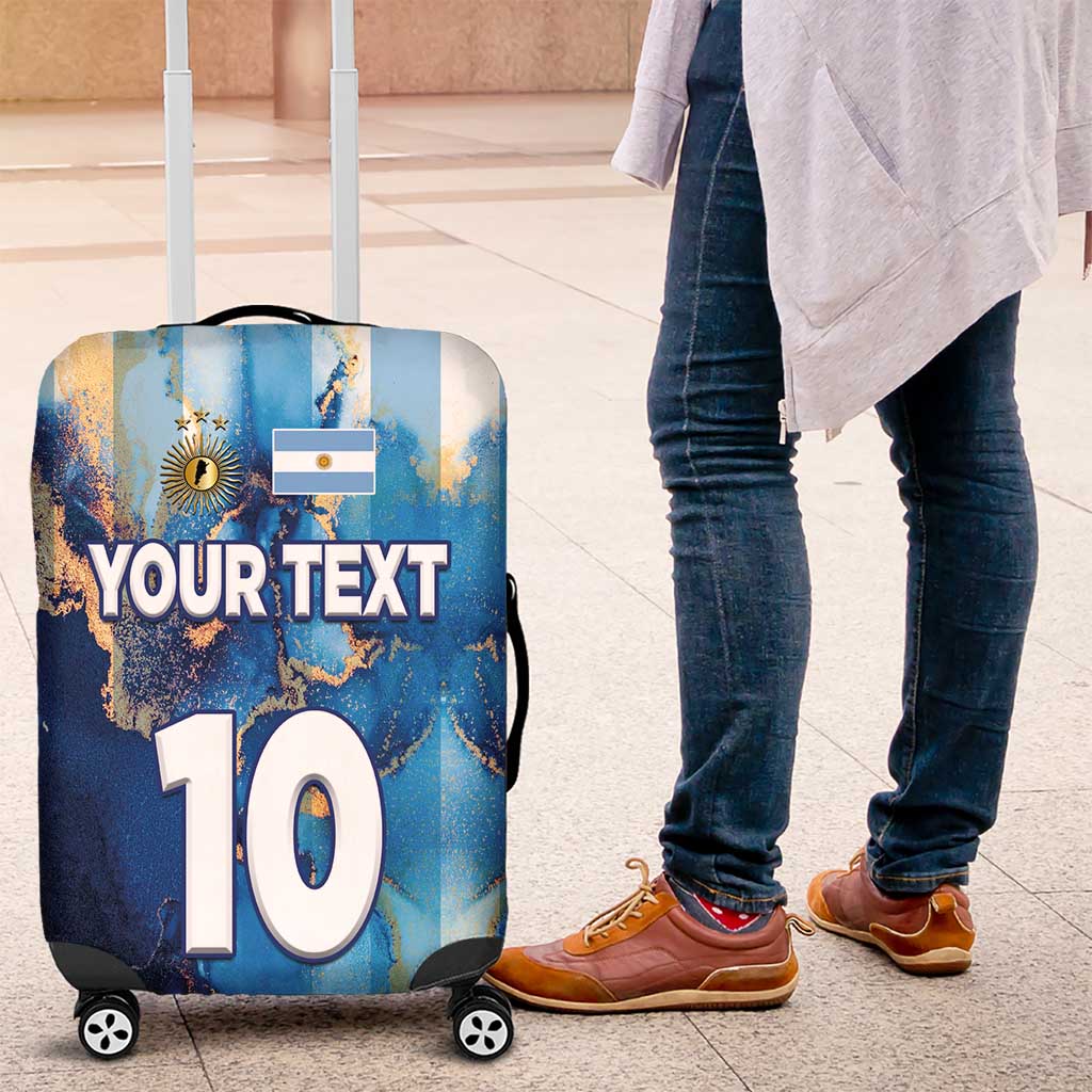 Custom Argentina Football Luggage Cover La Albiceleste Marble Sky Version LT03