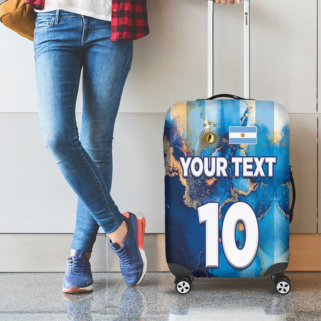 Custom Argentina Football Luggage Cover La Albiceleste Marble Sky Version LT03