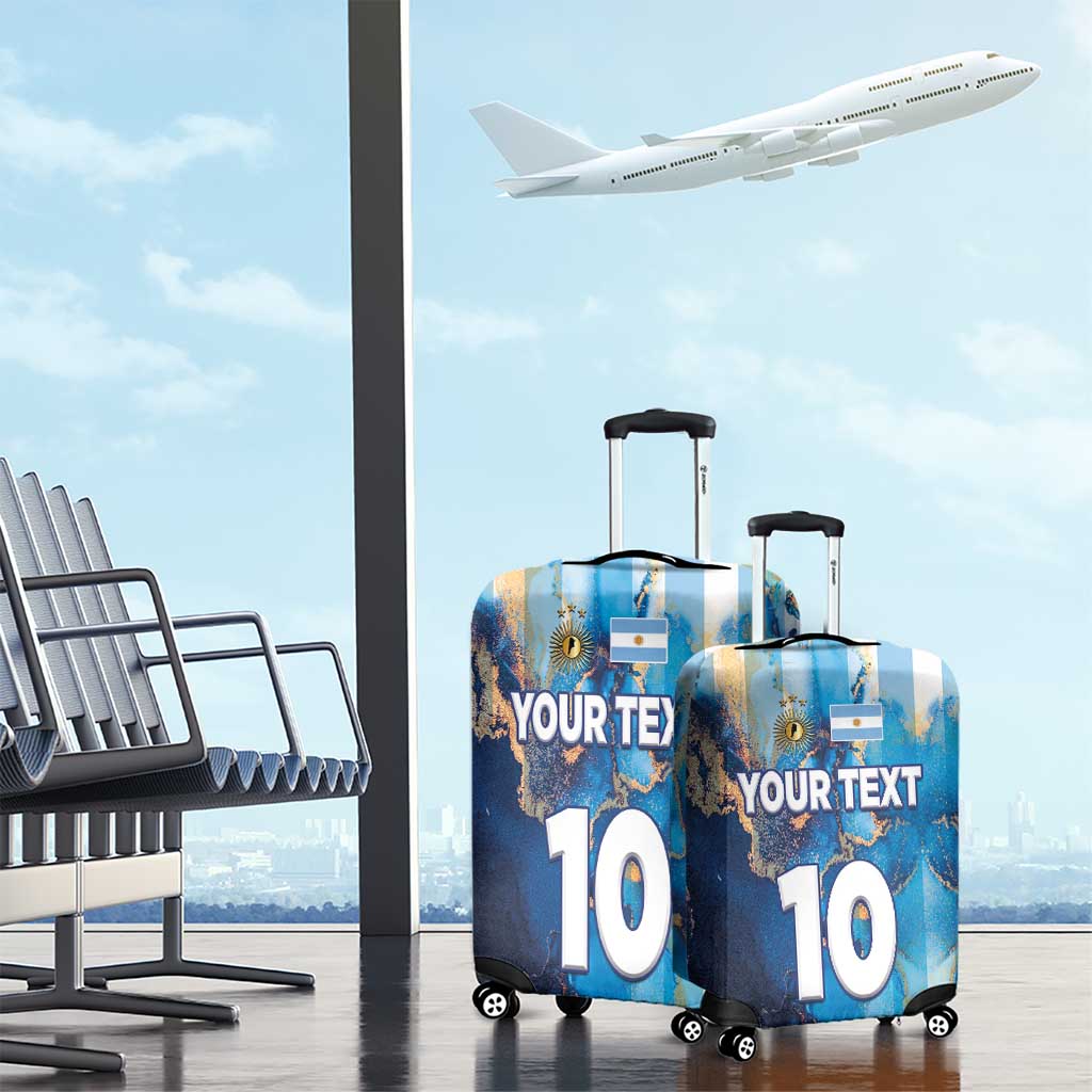 Custom Argentina Football Luggage Cover La Albiceleste Marble Sky Version LT03