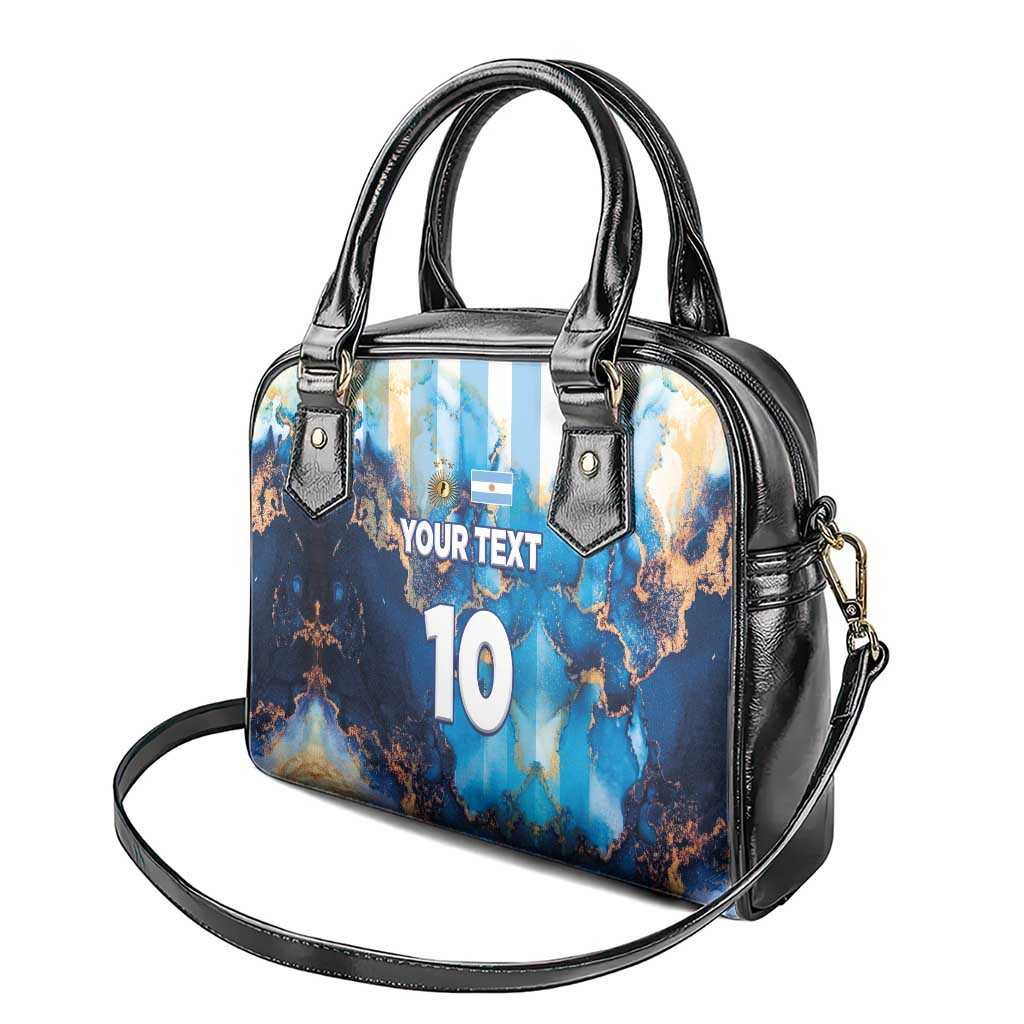 Custom Argentina Football Shoulder Handbag La Albiceleste Marble Sky Version LT03