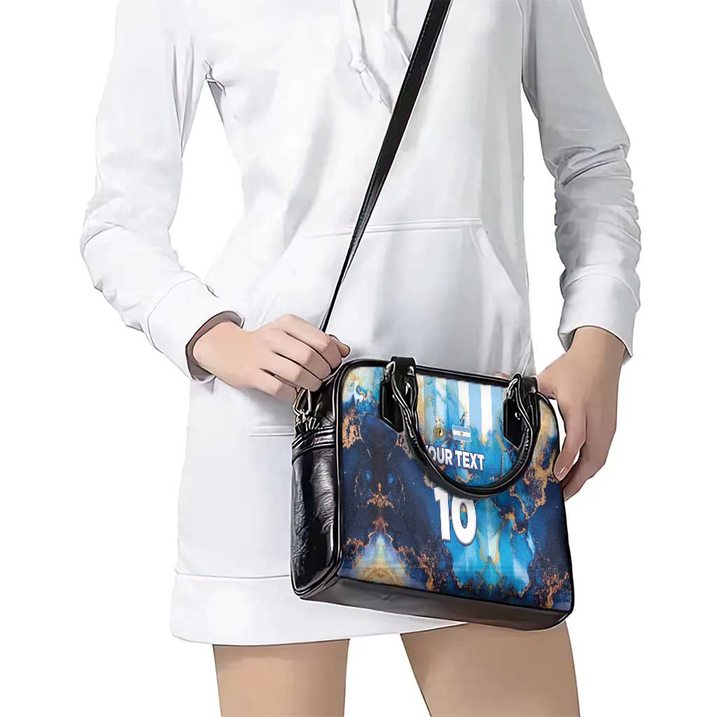 Custom Argentina Football Shoulder Handbag La Albiceleste Marble Sky Version LT03