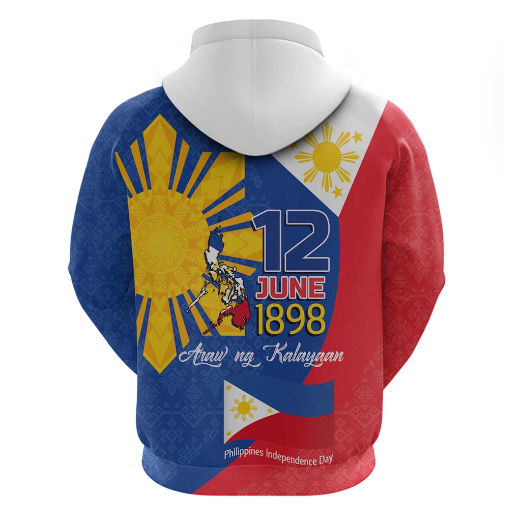 Philippines Independence Day Hoodie Araw ng Kalayaan Polynesian Sun and YAKAN Pattern LT03