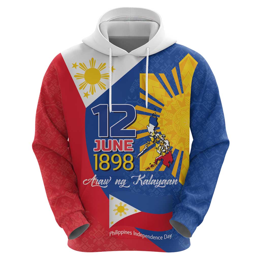 Philippines Independence Day Hoodie Araw ng Kalayaan Polynesian Sun and YAKAN Pattern LT03