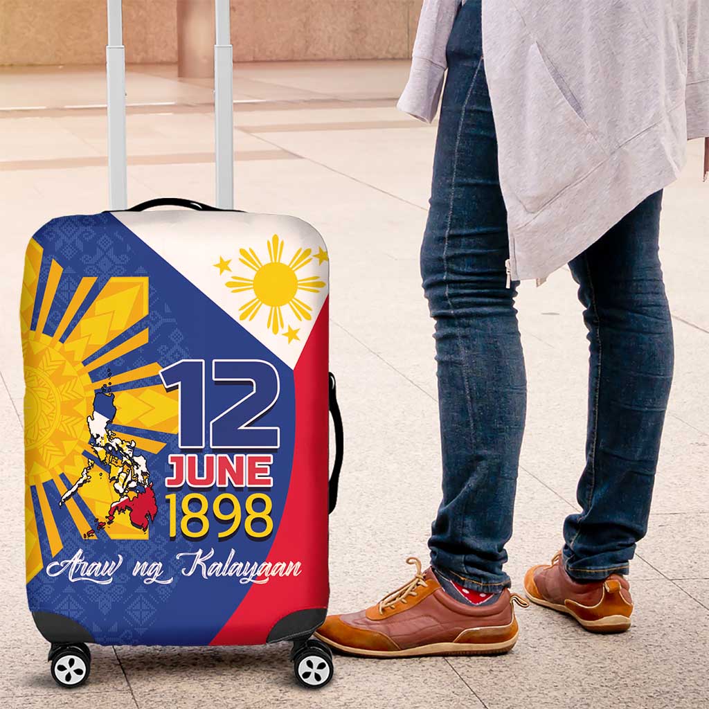 Philippines Independence Day Luggage Cover Araw ng Kalayaan Polynesian Sun and YAKAN Pattern LT03