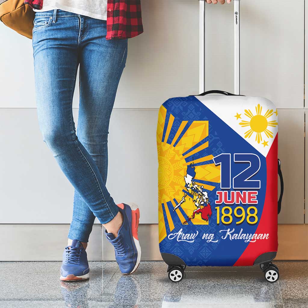 Philippines Independence Day Luggage Cover Araw ng Kalayaan Polynesian Sun and YAKAN Pattern LT03