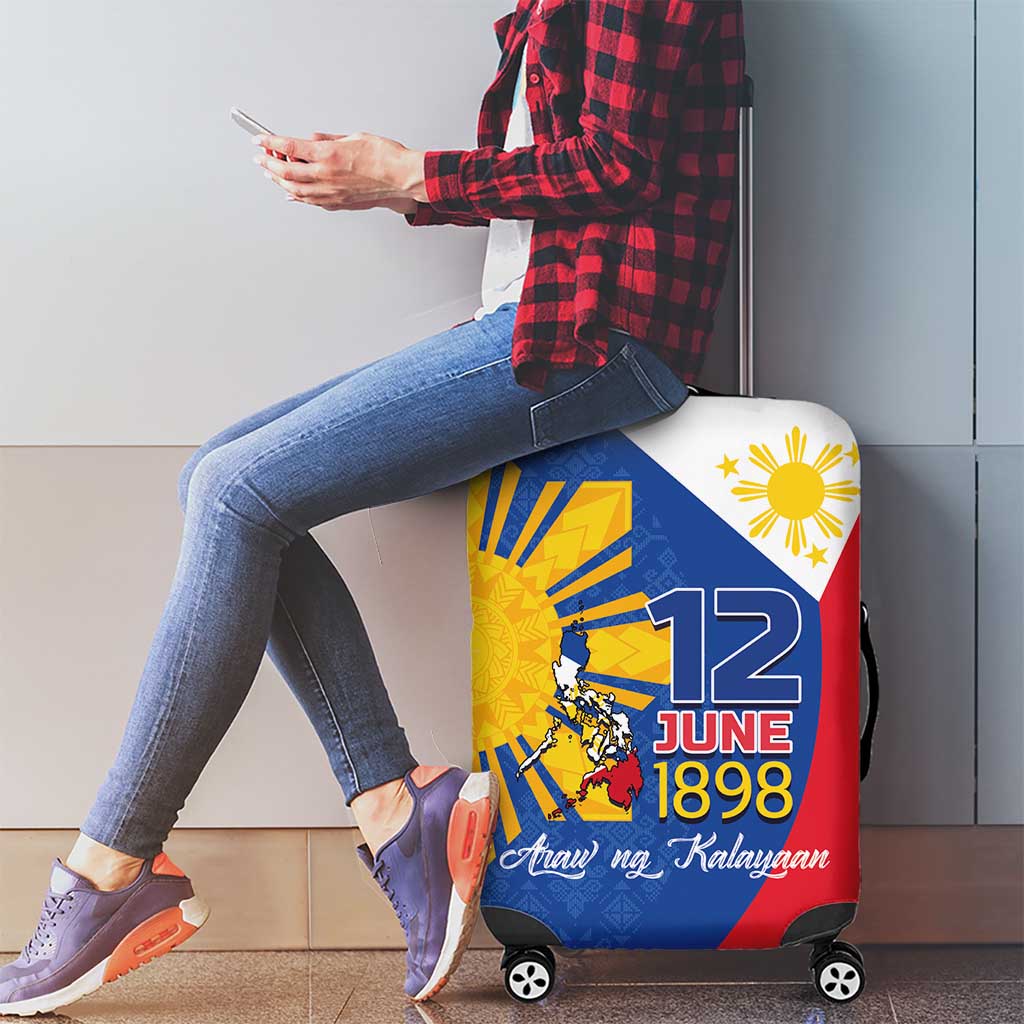 Philippines Independence Day Luggage Cover Araw ng Kalayaan Polynesian Sun and YAKAN Pattern LT03
