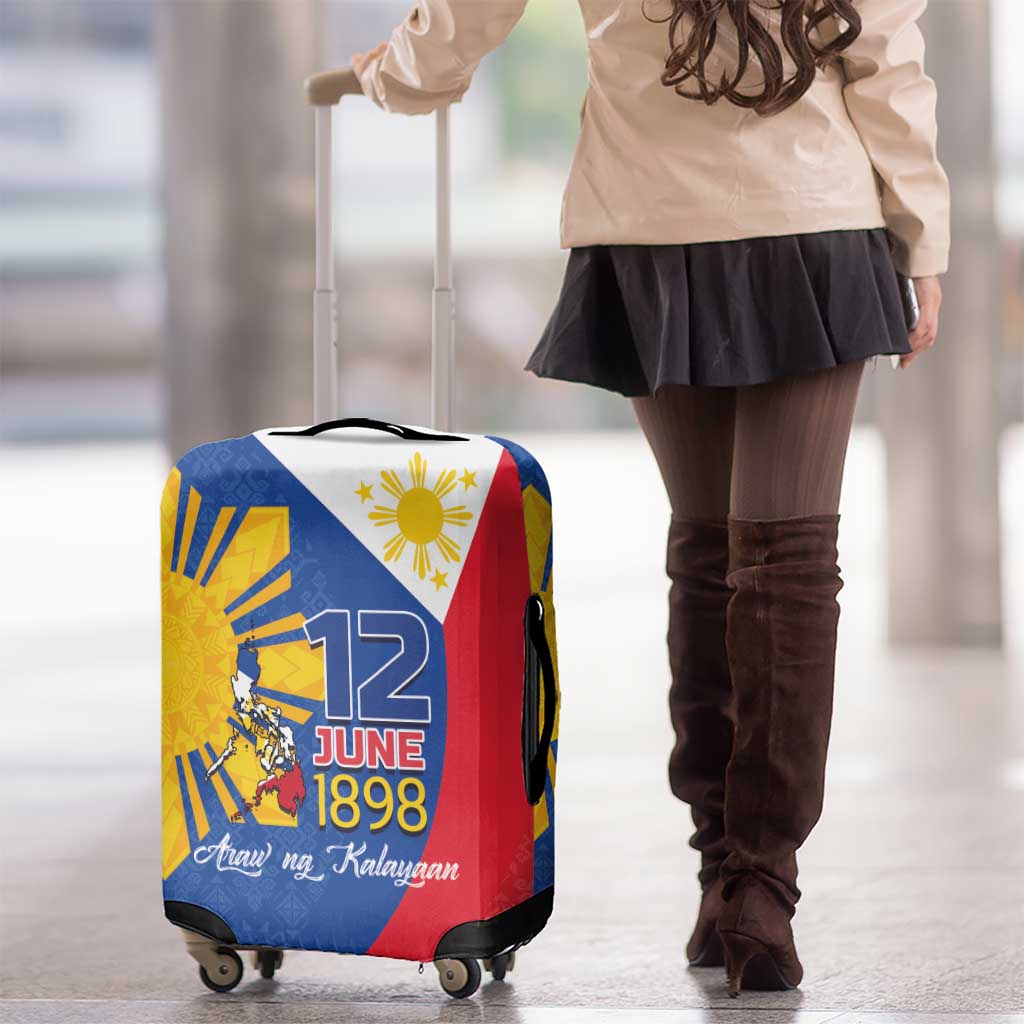 Philippines Independence Day Luggage Cover Araw ng Kalayaan Polynesian Sun and YAKAN Pattern LT03