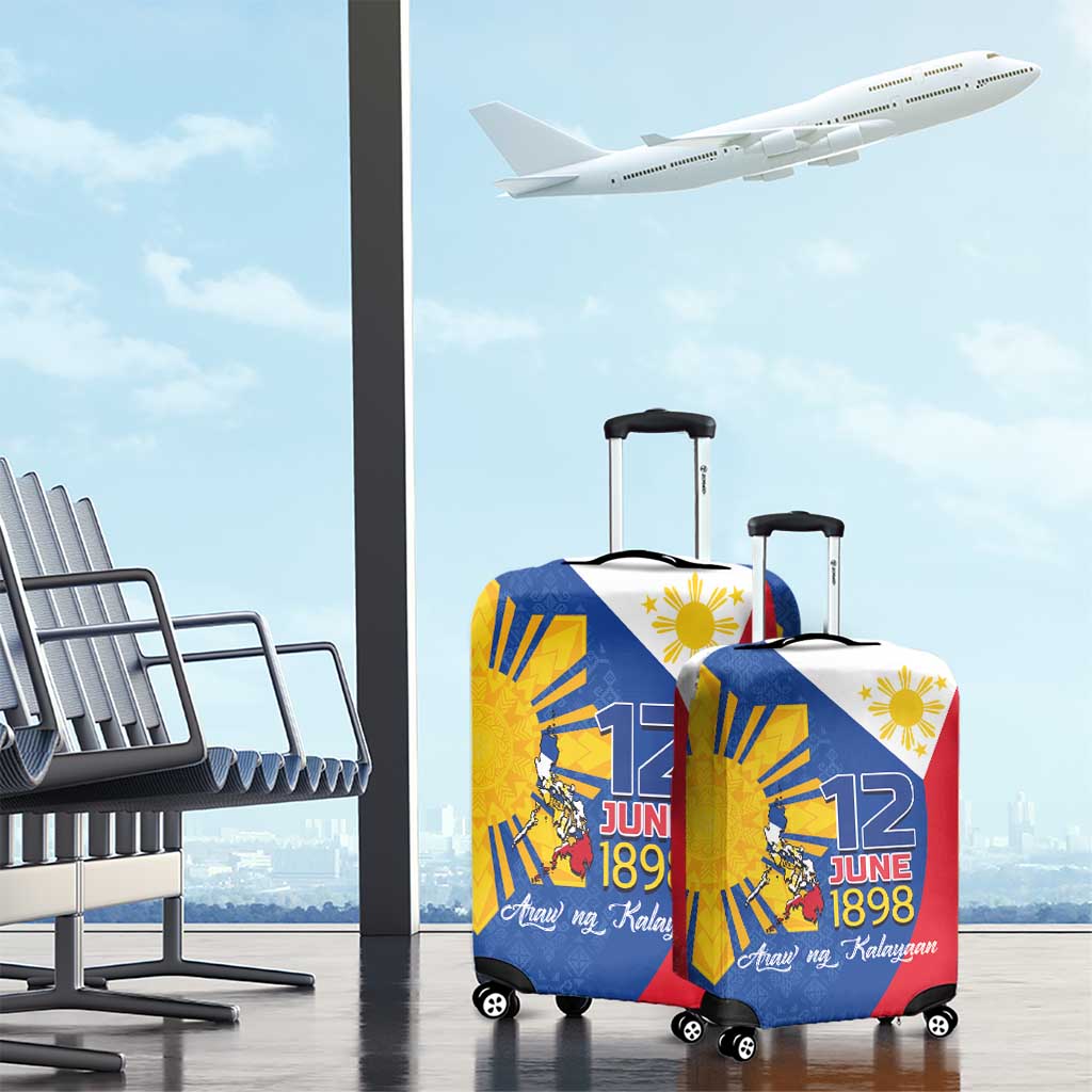 Philippines Independence Day Luggage Cover Araw ng Kalayaan Polynesian Sun and YAKAN Pattern LT03