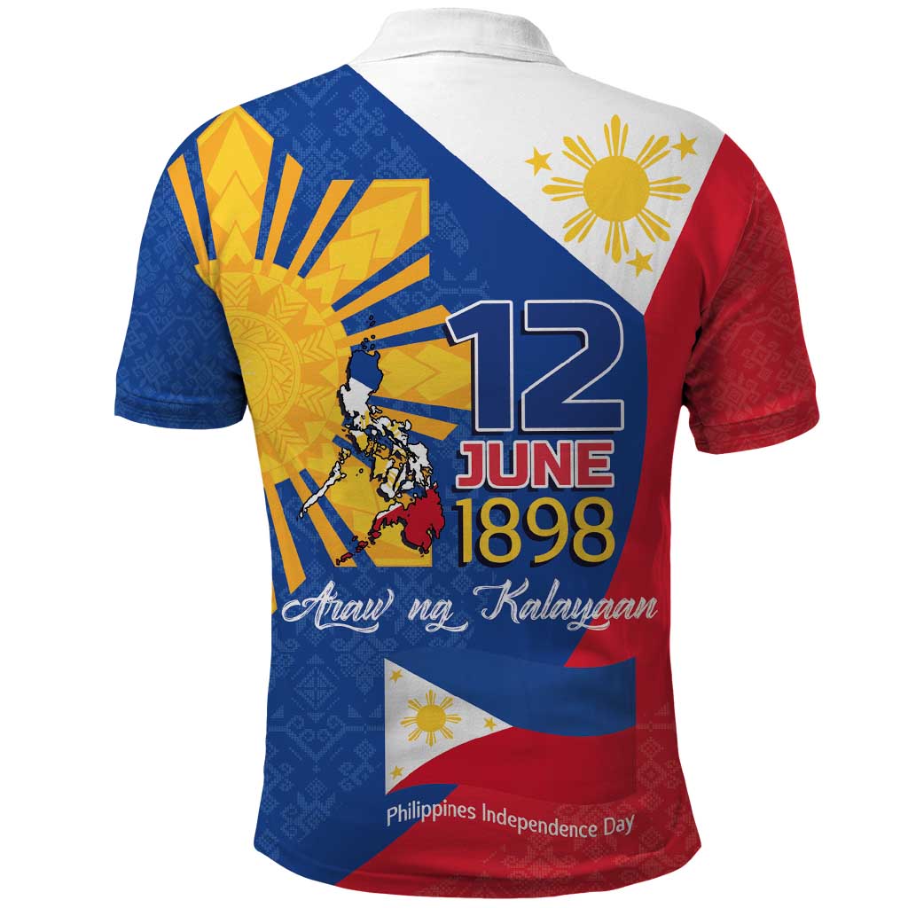 Philippines Independence Day Polo Shirt Araw ng Kalayaan Polynesian Sun and YAKAN Pattern LT03
