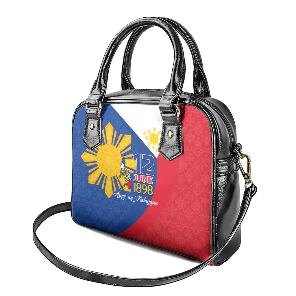Philippines Independence Day Shoulder Handbag Araw ng Kalayaan Polynesian Sun and YAKAN Pattern LT03