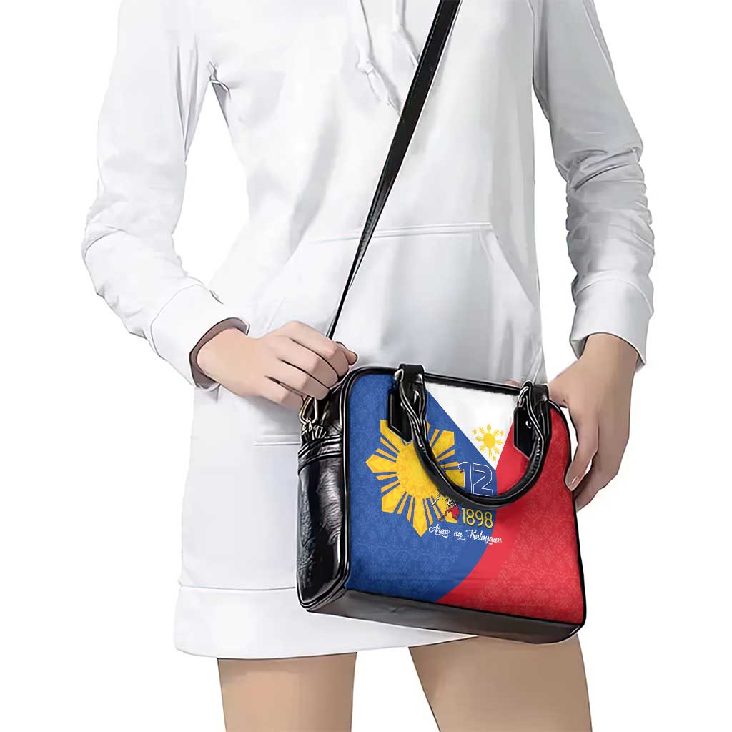 Philippines Independence Day Shoulder Handbag Araw ng Kalayaan Polynesian Sun and YAKAN Pattern LT03