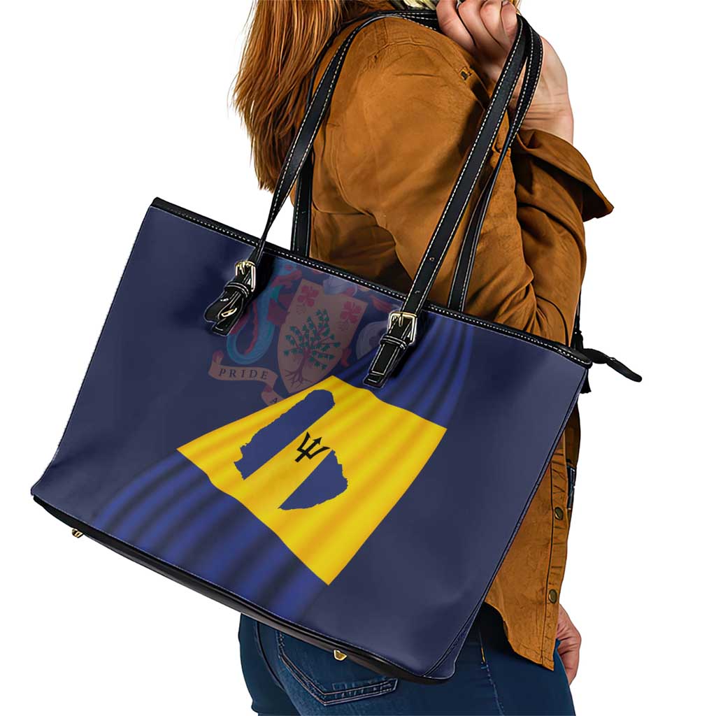 Barbados Independence Day Leather Tote Bag National Flag Design LT03