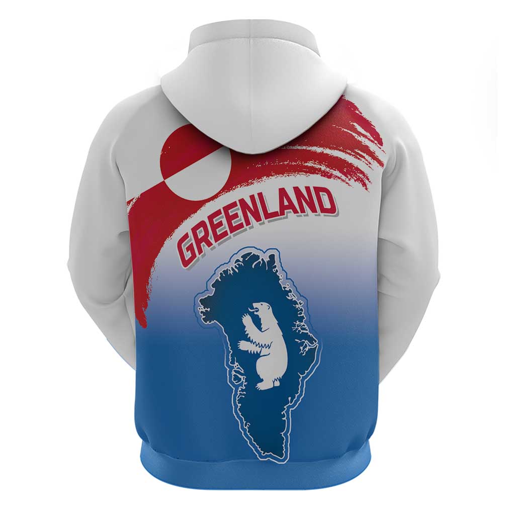 Greenland National Day Hoodie National Country Flag and Emblem with The Map LT03