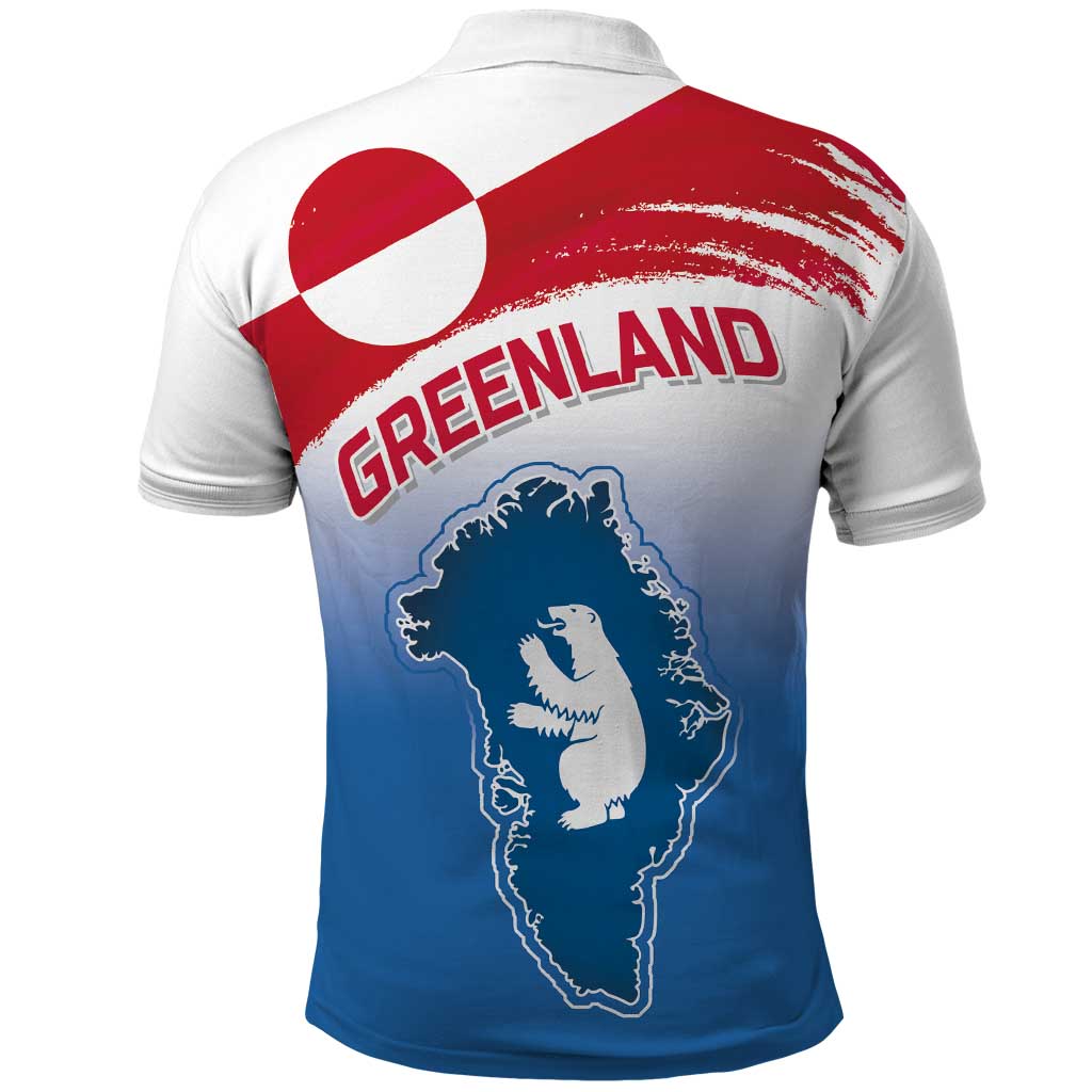 Greenland National Day Polo Shirt National Country Flag and Emblem with The Map LT03
