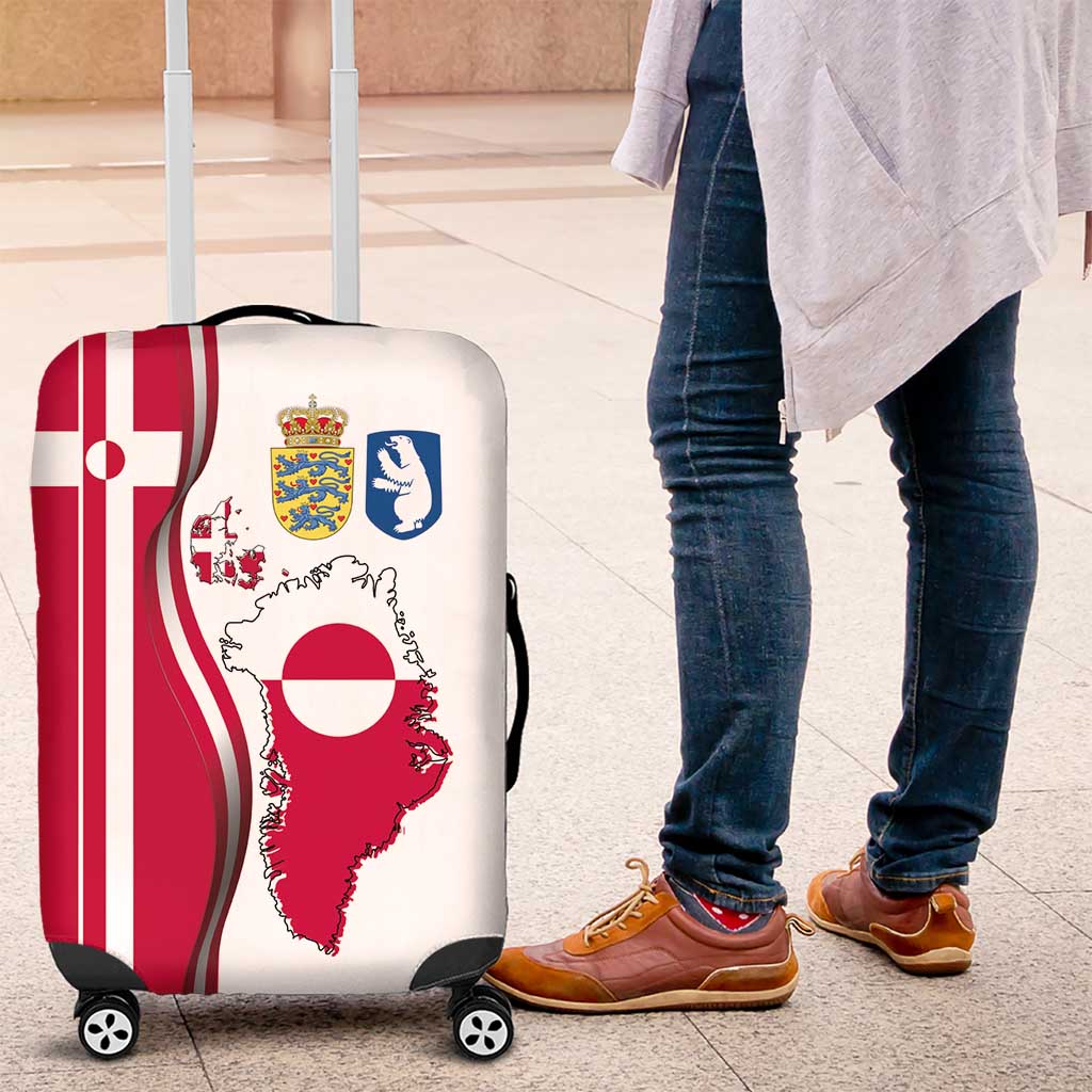 Greenland and Denmark Together Luggage Cover National Country Map and Flag Style LT03