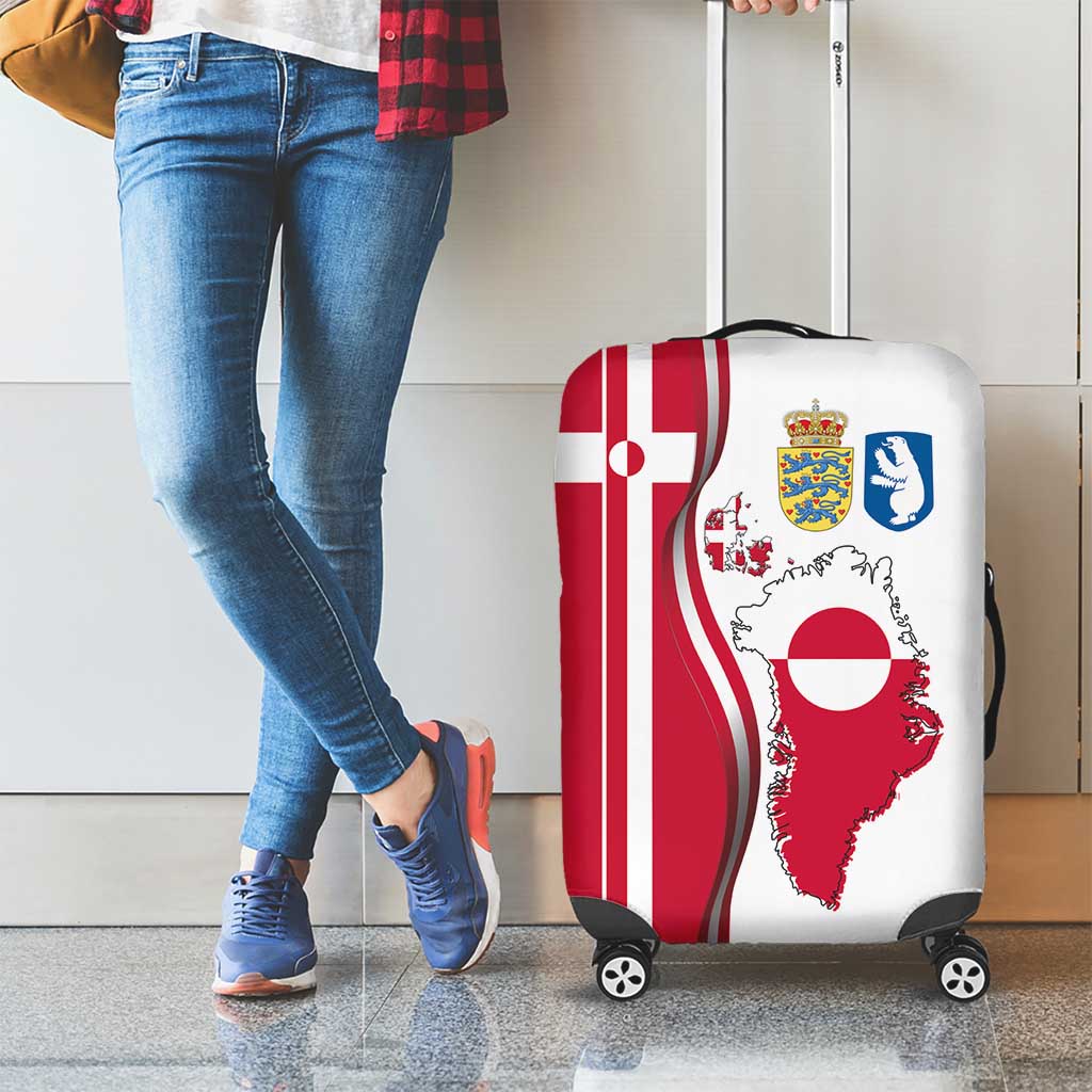 Greenland and Denmark Together Luggage Cover National Country Map and Flag Style LT03