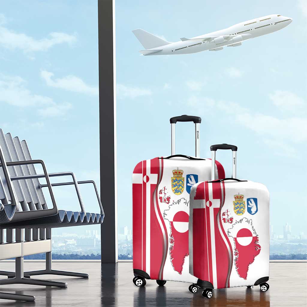 Greenland and Denmark Together Luggage Cover National Country Map and Flag Style LT03
