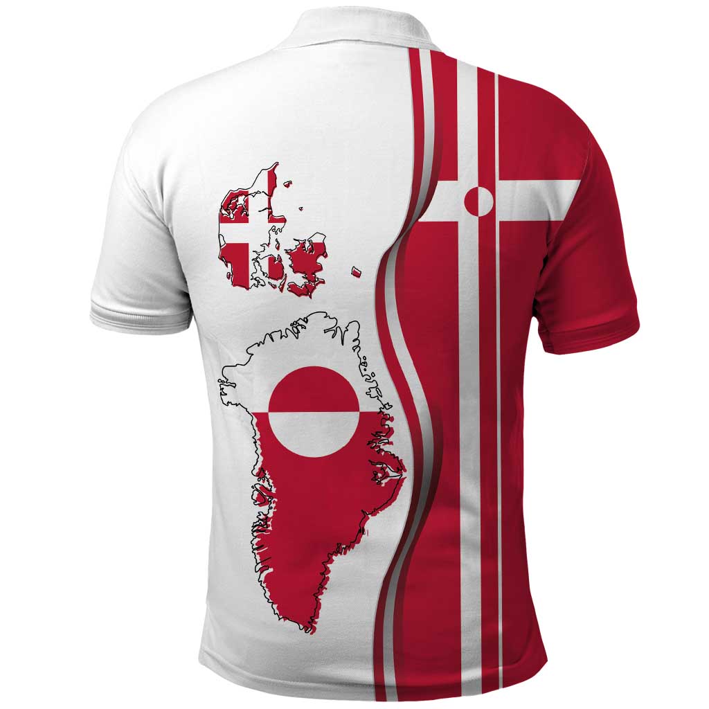 Greenland and Denmark Together Polo Shirt National Country Map and Flag Style LT03