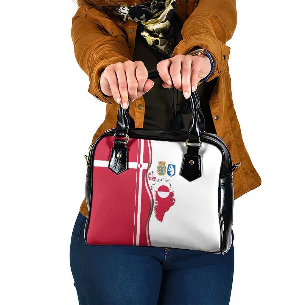 Greenland and Denmark Together Shoulder Handbag National Country Map and Flag Style LT03