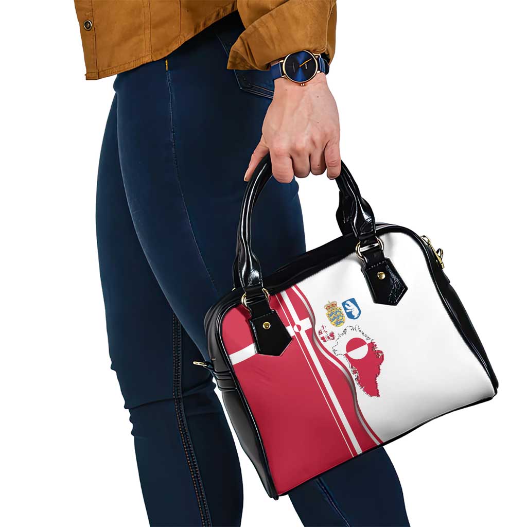 Greenland and Denmark Together Shoulder Handbag National Country Map and Flag Style LT03