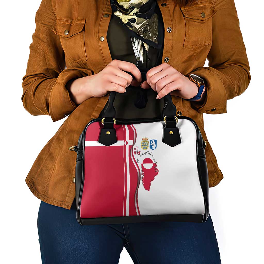 Greenland and Denmark Together Shoulder Handbag National Country Map and Flag Style LT03
