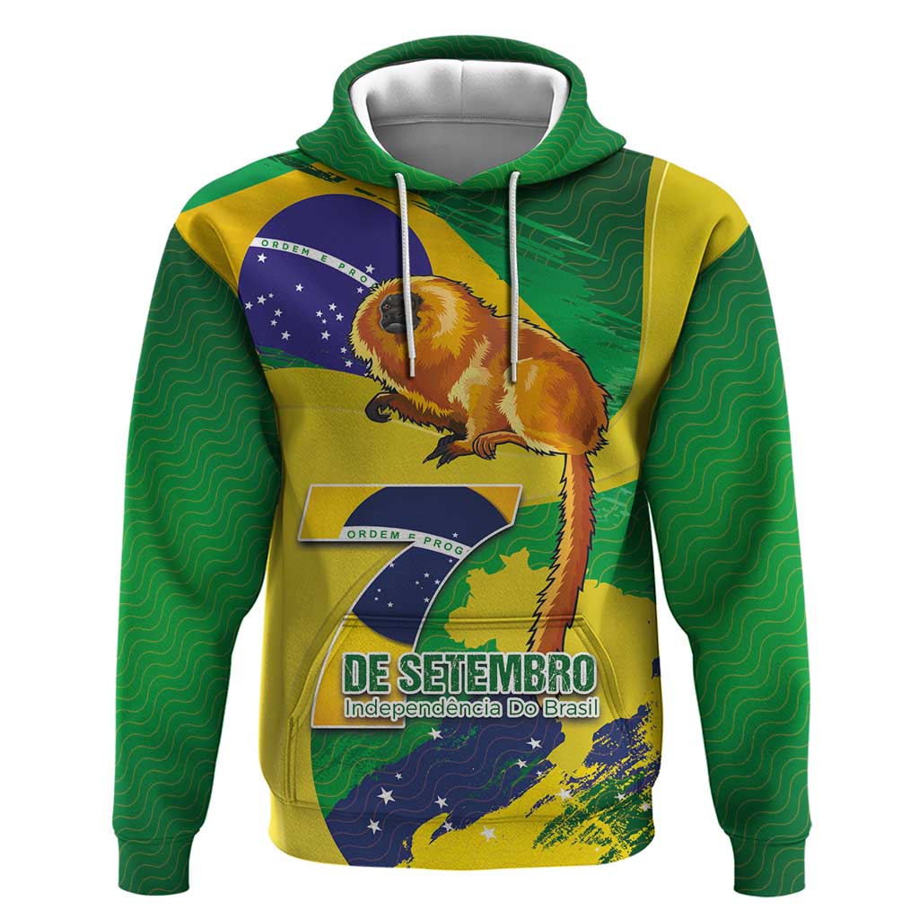 Brazil Independence Day Hoodie Sete de Setembro and Golden Lion Tamarin LT03