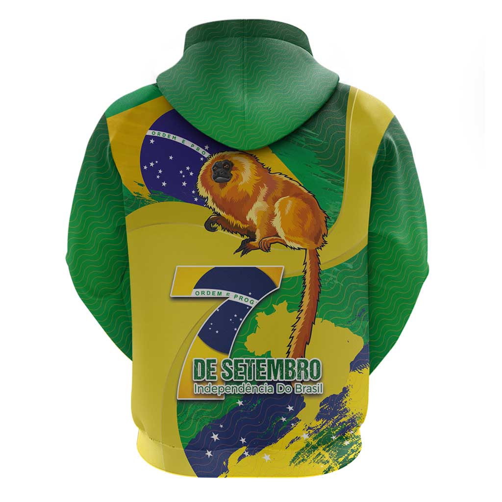 Brazil Independence Day Hoodie Sete de Setembro and Golden Lion Tamarin LT03