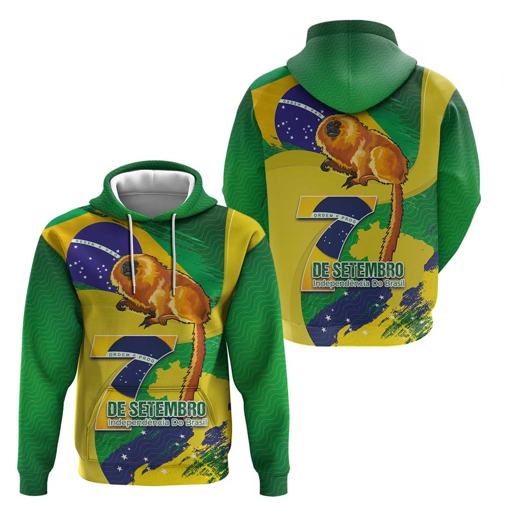 Brazil Independence Day Hoodie Sete de Setembro and Golden Lion Tamarin LT03