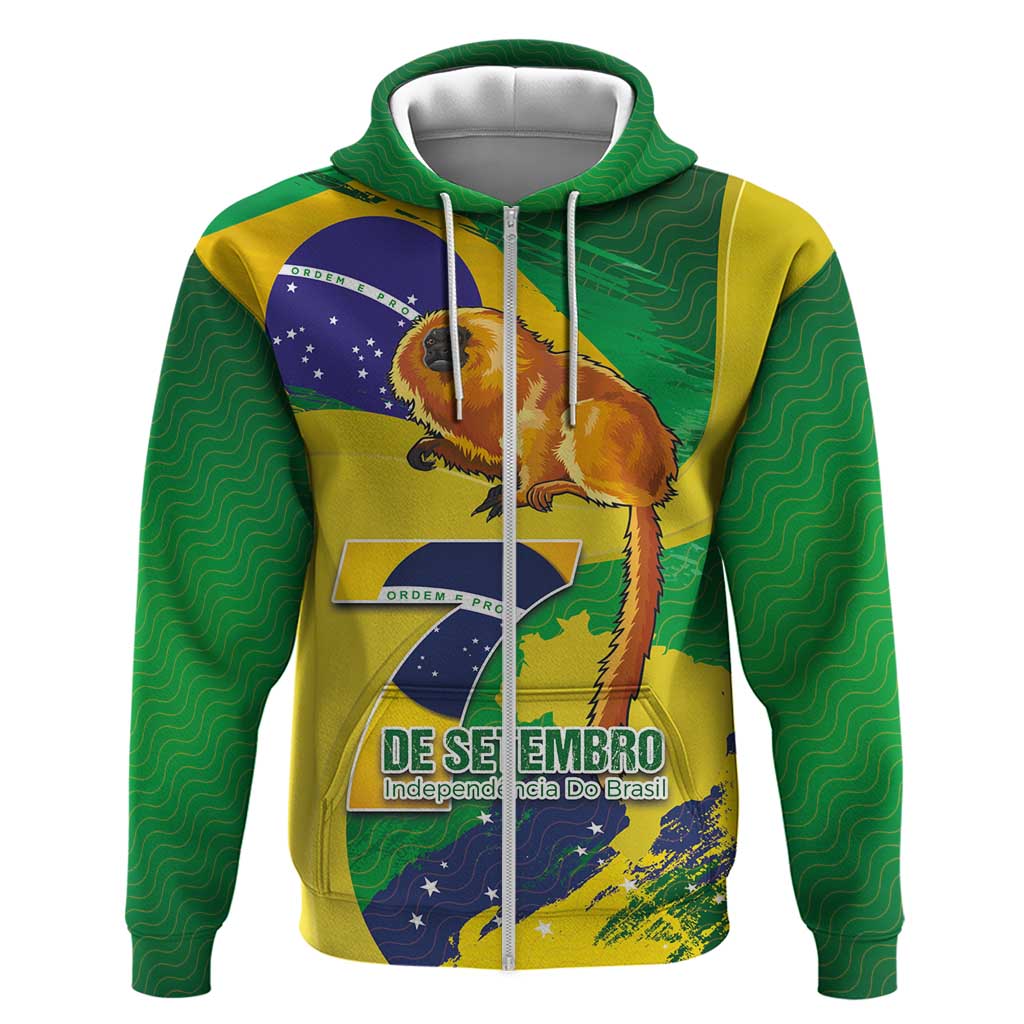 Brazil Independence Day Hoodie Sete de Setembro and Golden Lion Tamarin LT03