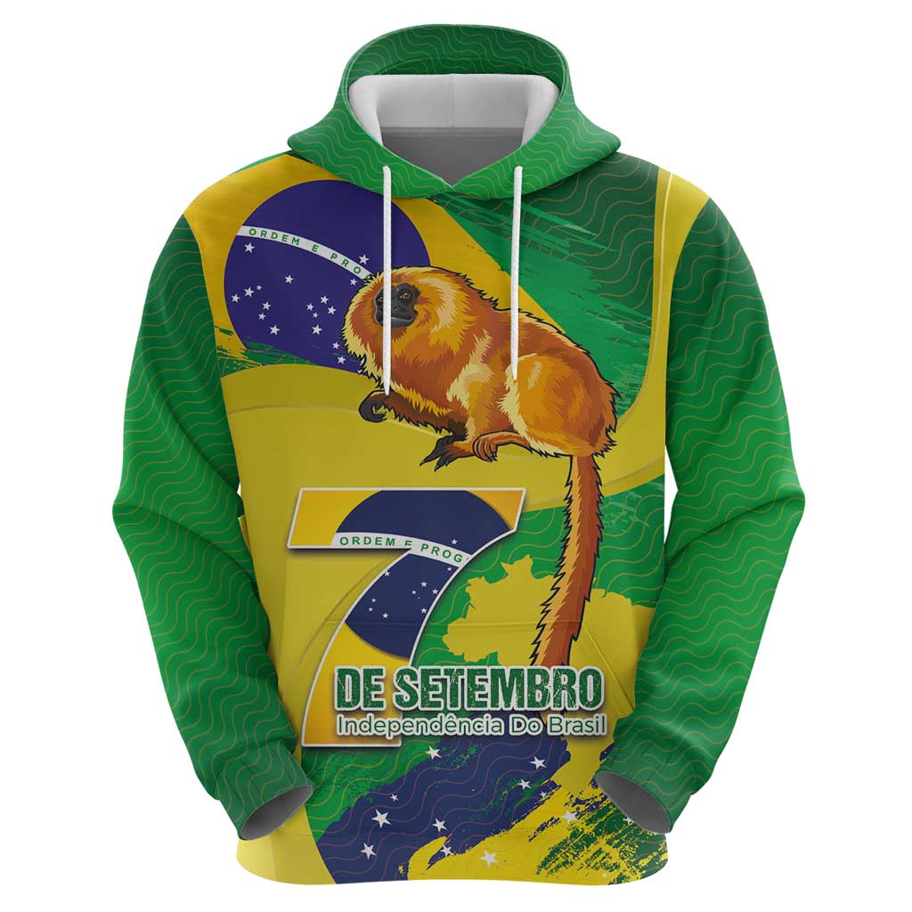 Brazil Independence Day Hoodie Sete de Setembro and Golden Lion Tamarin LT03