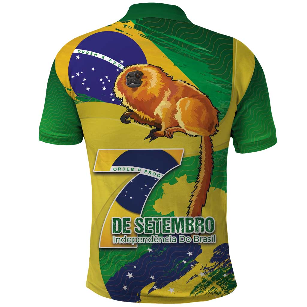 Brazil Independence Day Polo Shirt Sete de Setembro and Golden Lion Tamarin LT03