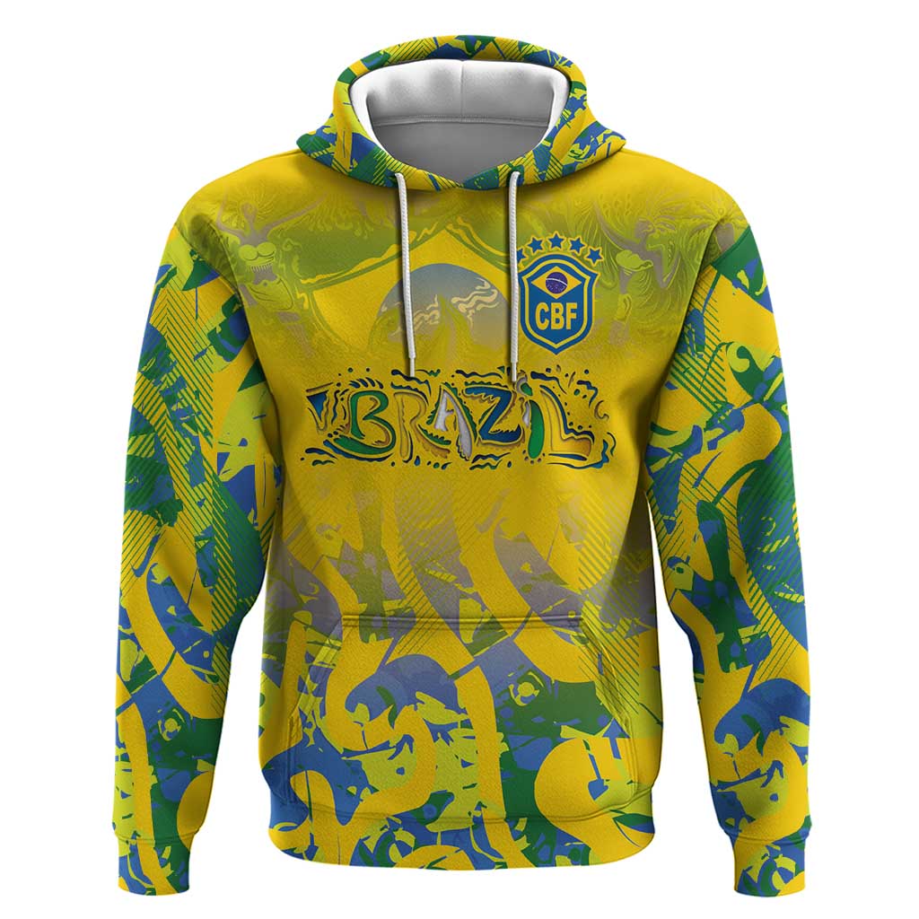Custom Brazil Football Champion 2024 Hoodie LT03