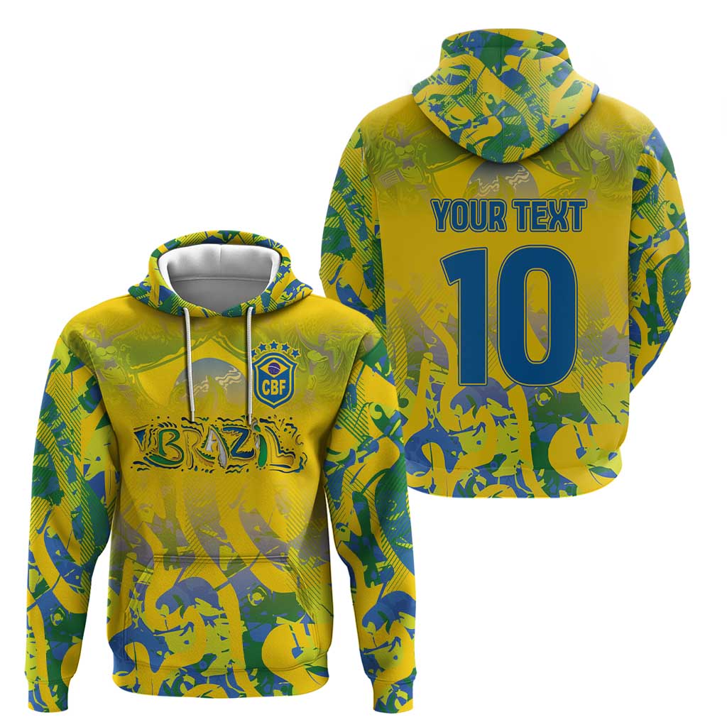 Custom Brazil Football Champion 2024 Hoodie LT03
