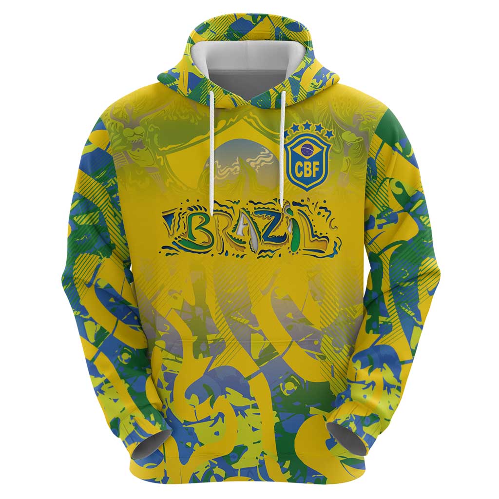 Custom Brazil Football Champion 2024 Hoodie LT03
