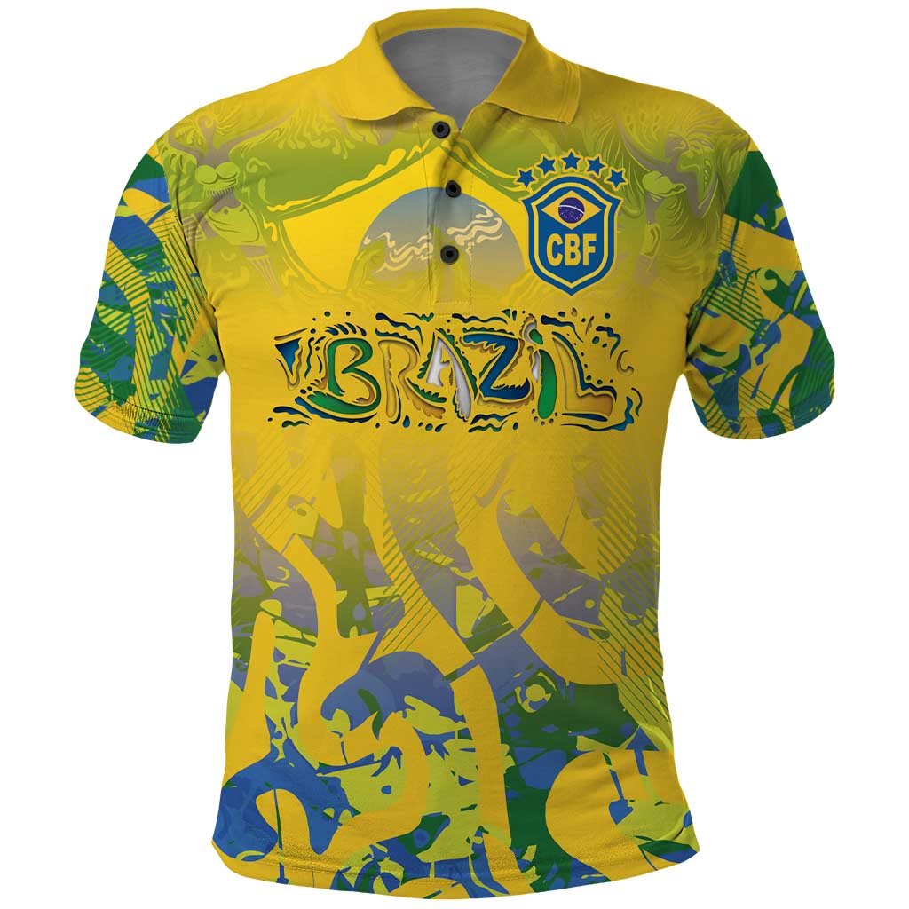 Custom Brazil Football Champion 2024 Polo Shirt LT03