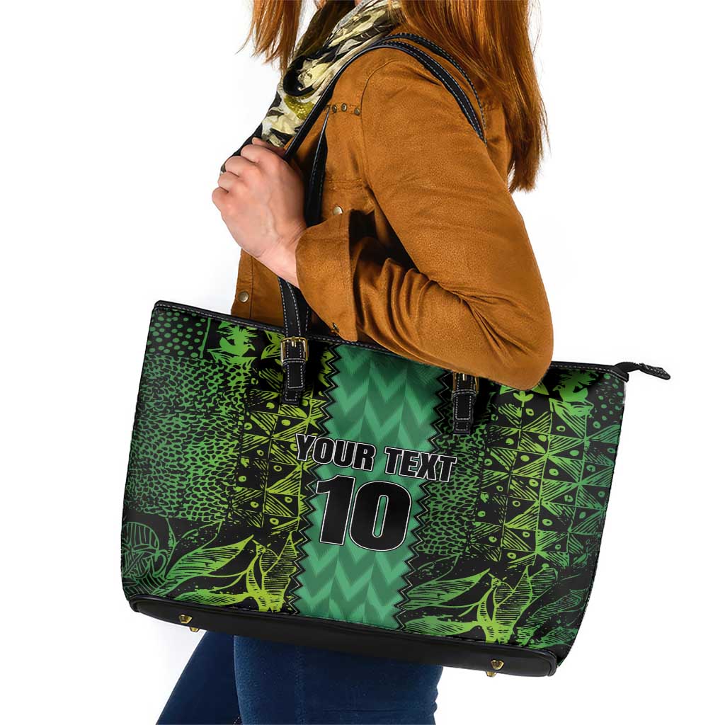 Custom Nigeria Football Champion 2024 Leather Tote Bag LT03