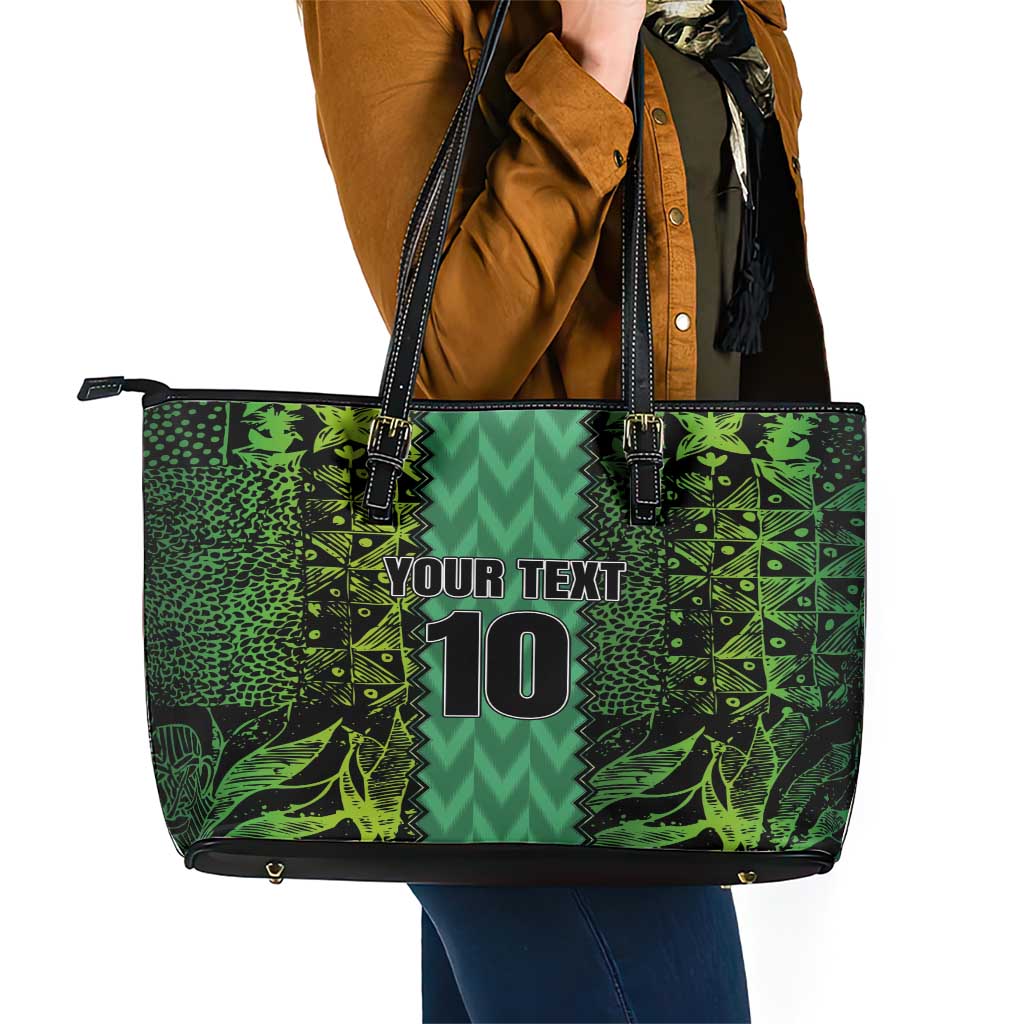 Custom Nigeria Football Champion 2024 Leather Tote Bag LT03