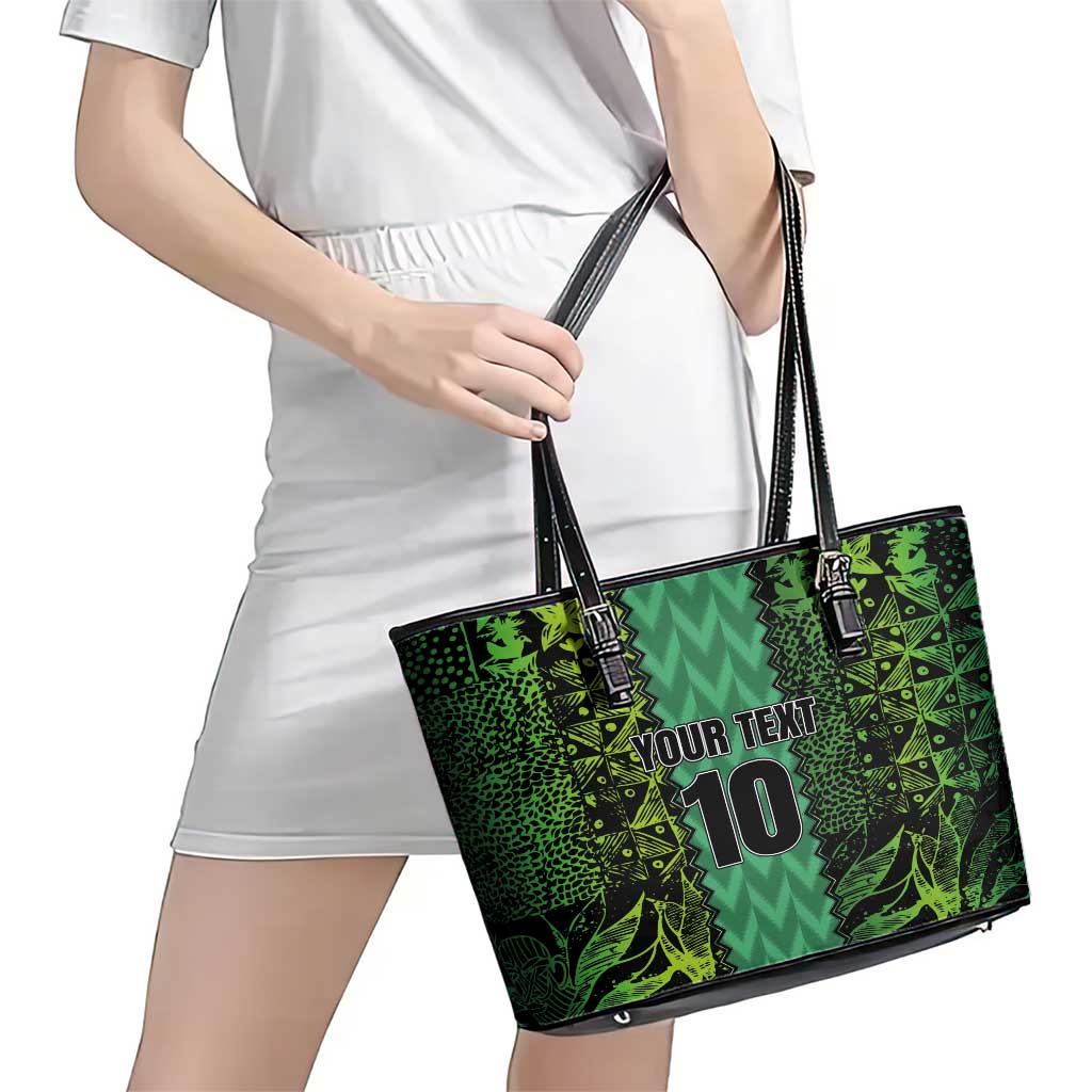 Custom Nigeria Football Champion 2024 Leather Tote Bag LT03