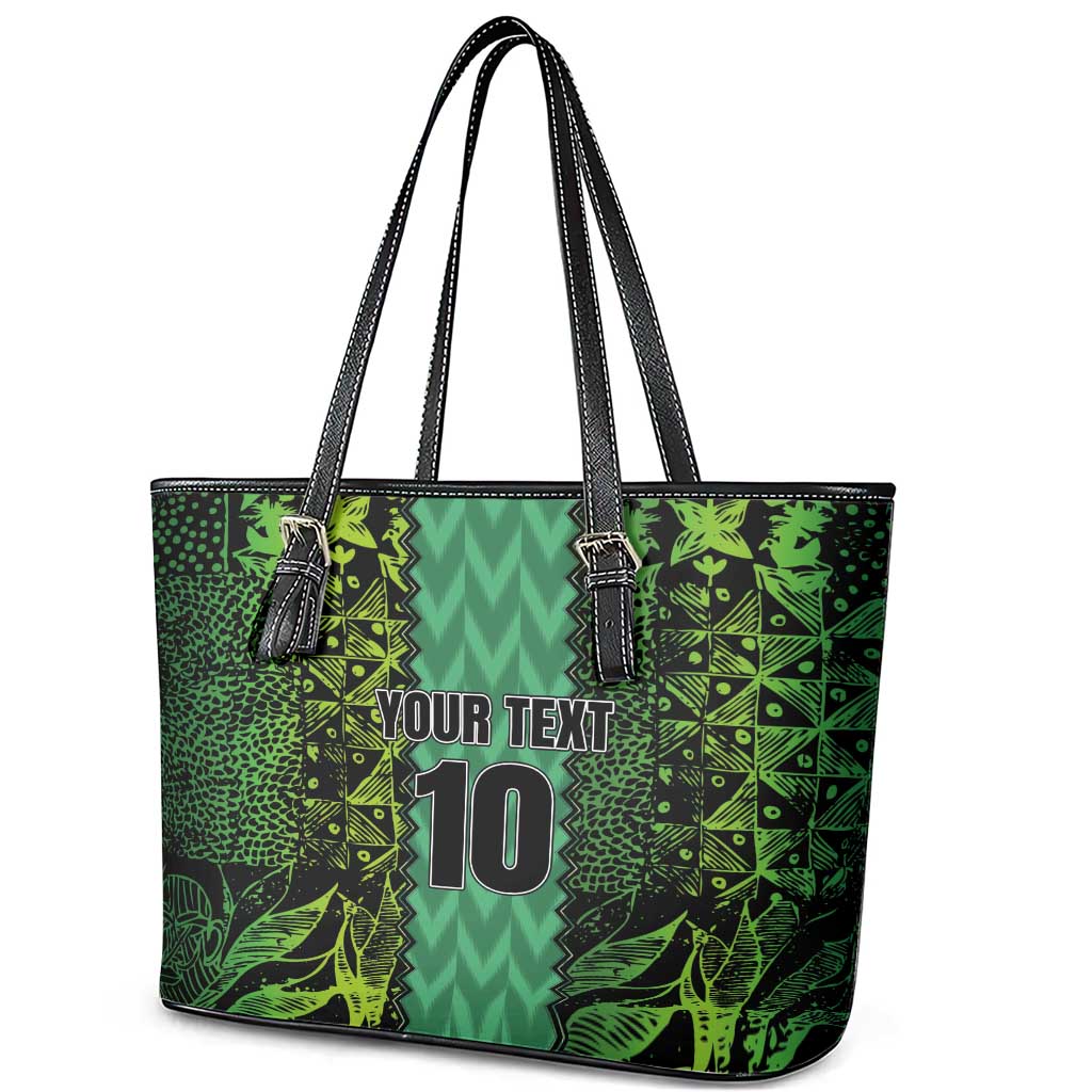 Custom Nigeria Football Champion 2024 Leather Tote Bag LT03