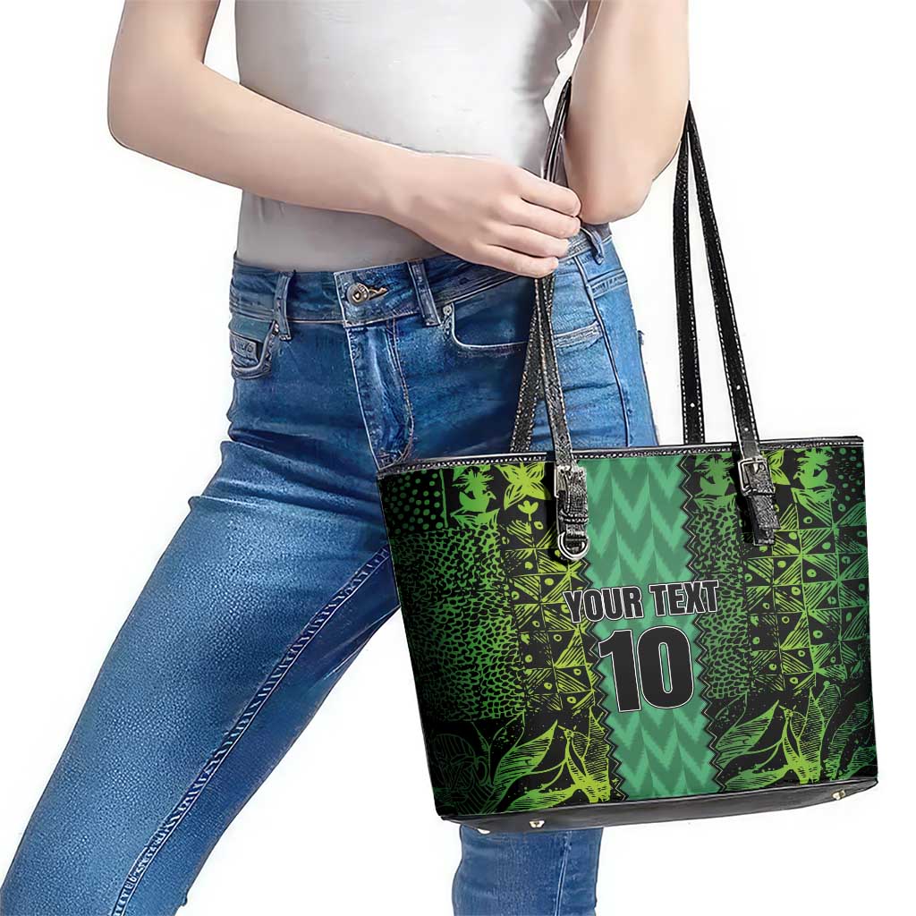 Custom Nigeria Football Champion 2024 Leather Tote Bag LT03