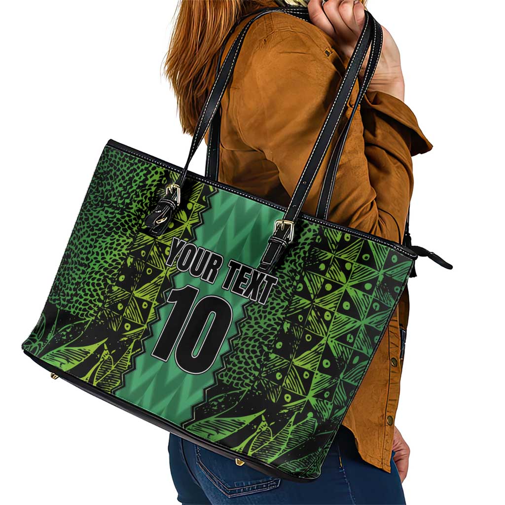 Custom Nigeria Football Champion 2024 Leather Tote Bag LT03