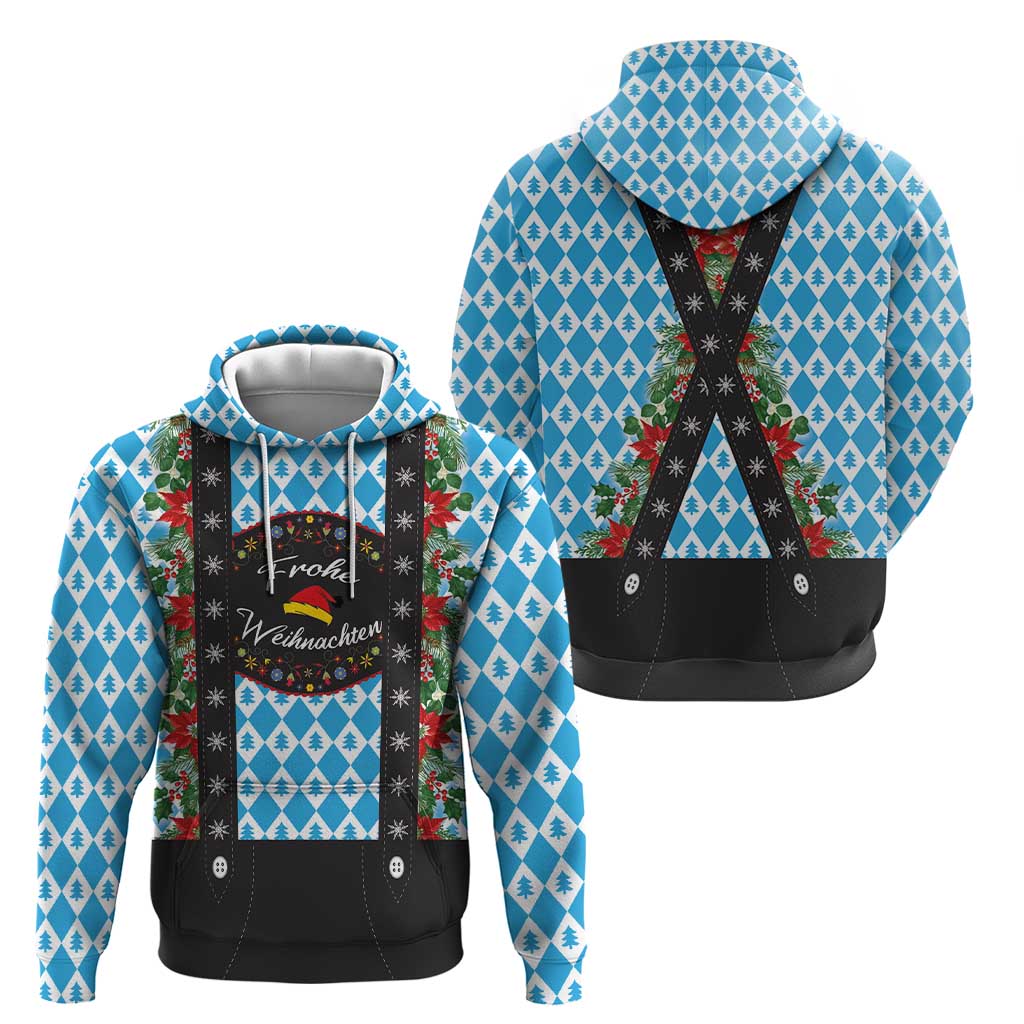 German Christmas Hoodie Lederhosen Weihnachten Style with Bavaria Pattern LT03