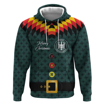 Custom German Christmas Hoodie German Football Jersey mix Santa Suit Style LT03