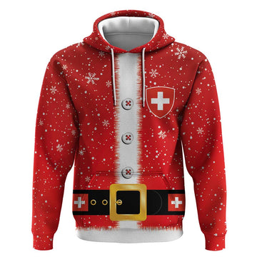 Personalized Swiss Christmas - Designed in Santa Suit Hoodie LT03